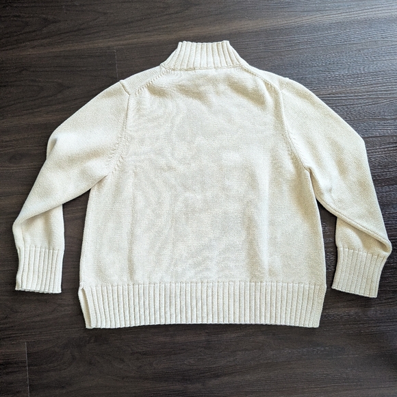 J Crew Cream Mock Neck Sweater 100% Cotton Size XXL - Picture 7 of 10